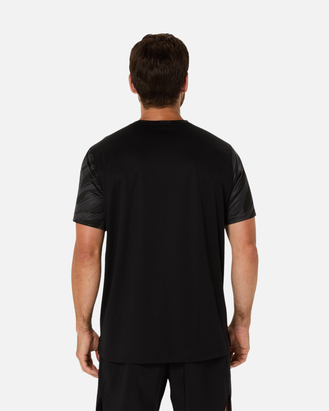 Asics Core T-Shirt mit Allover-Print – Schwarz