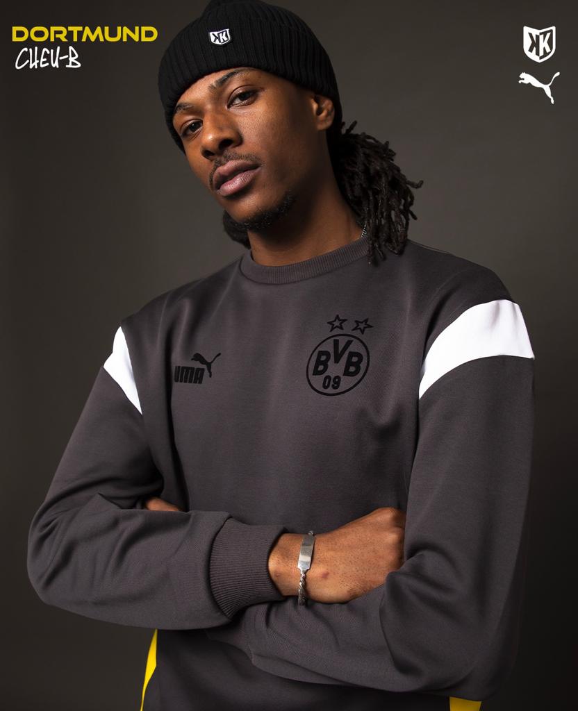 Dortmund Archiv-Sweatshirt – Grau/Weiß/Gelb