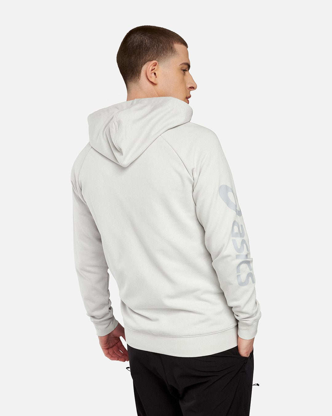 Große Asics FZ Hoodie-Jacke – Grau
