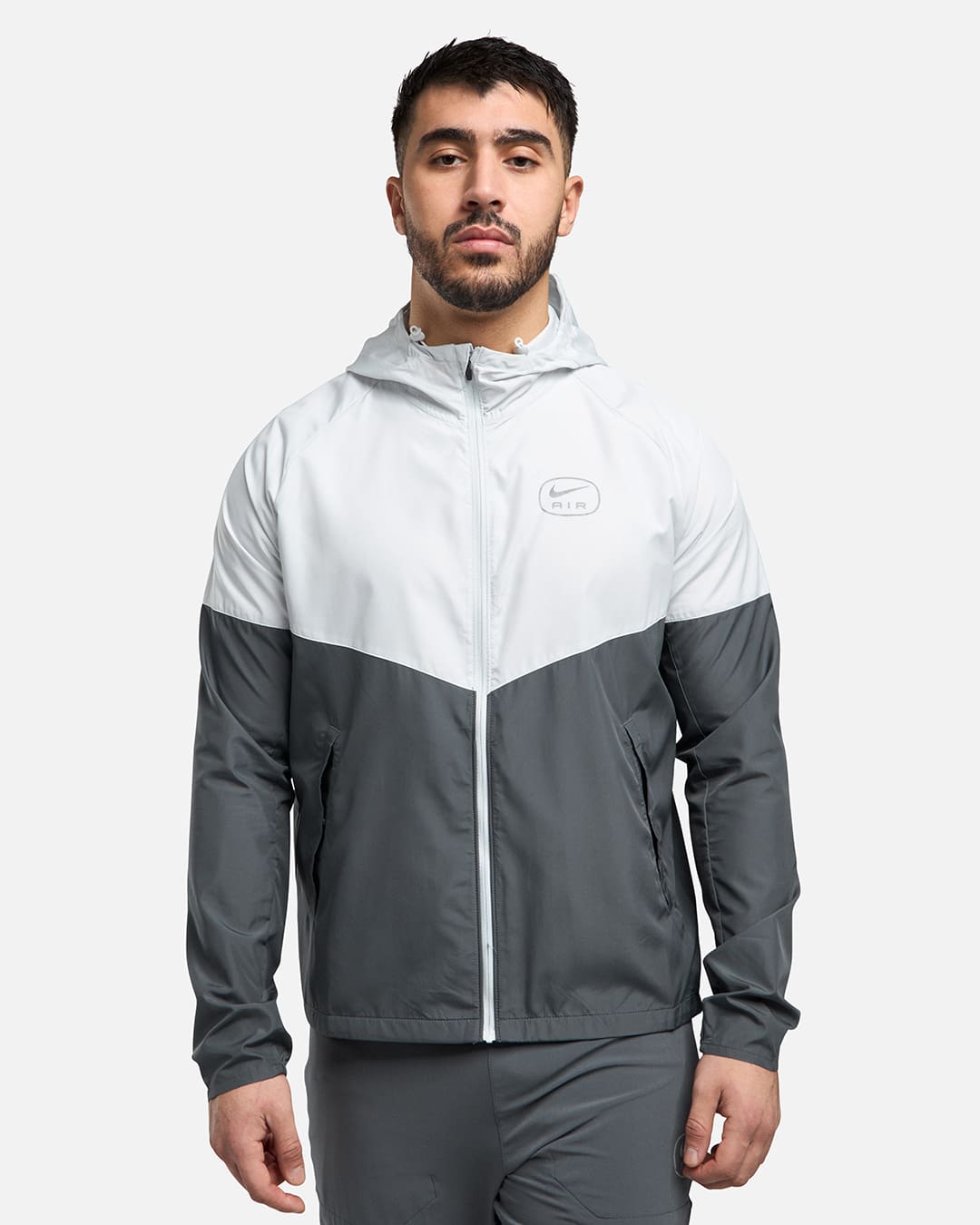 Nike Running Air Jacke – Weiß/Grau/Blau
