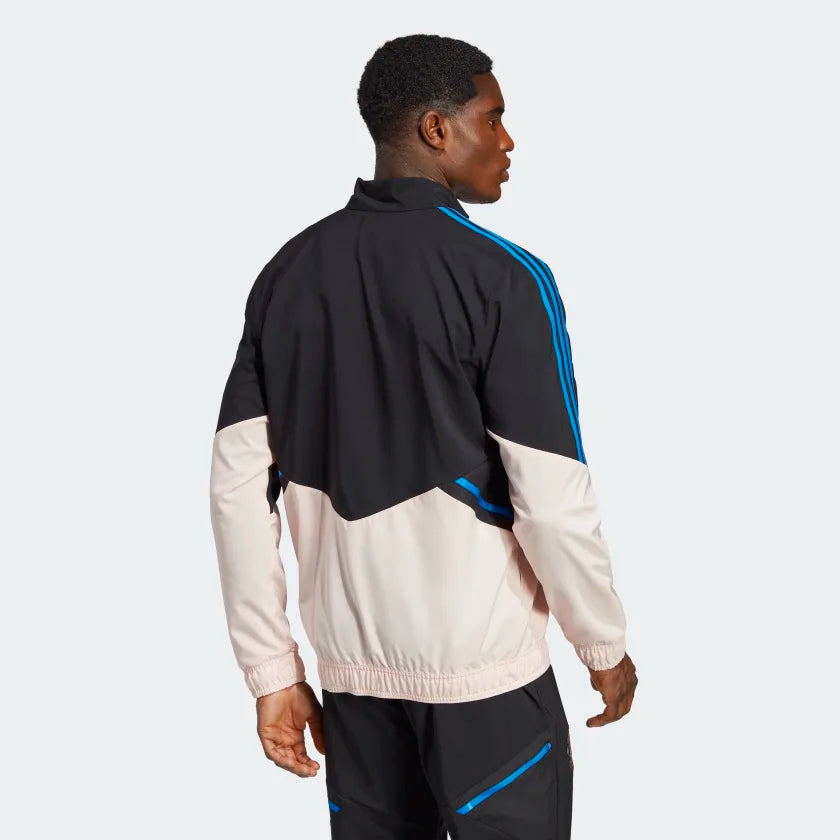 Manchester United Präsentationsjacke – Schwarz/Blau/Beige